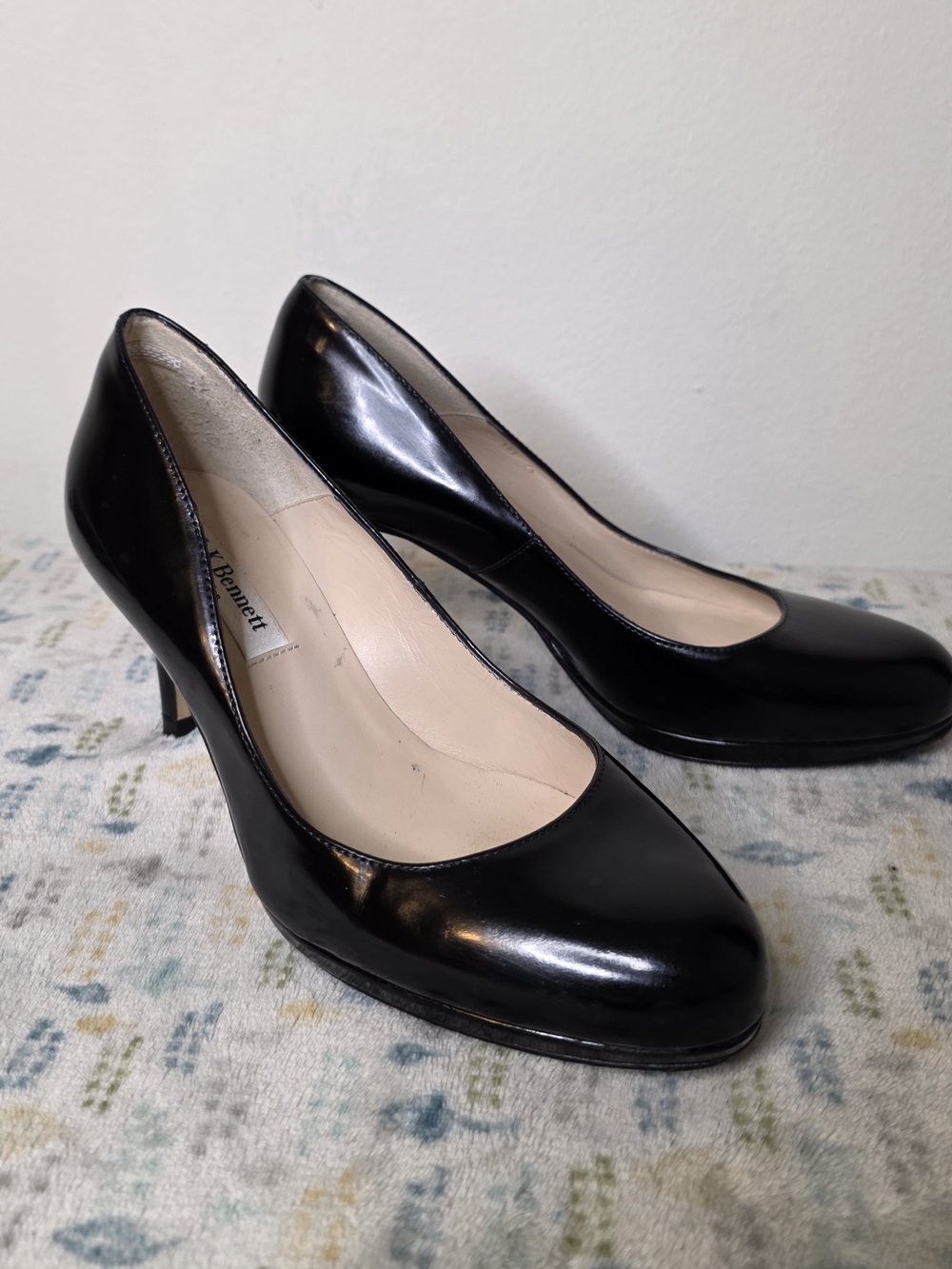 L.K. Bennett Black Leather Pump Heels